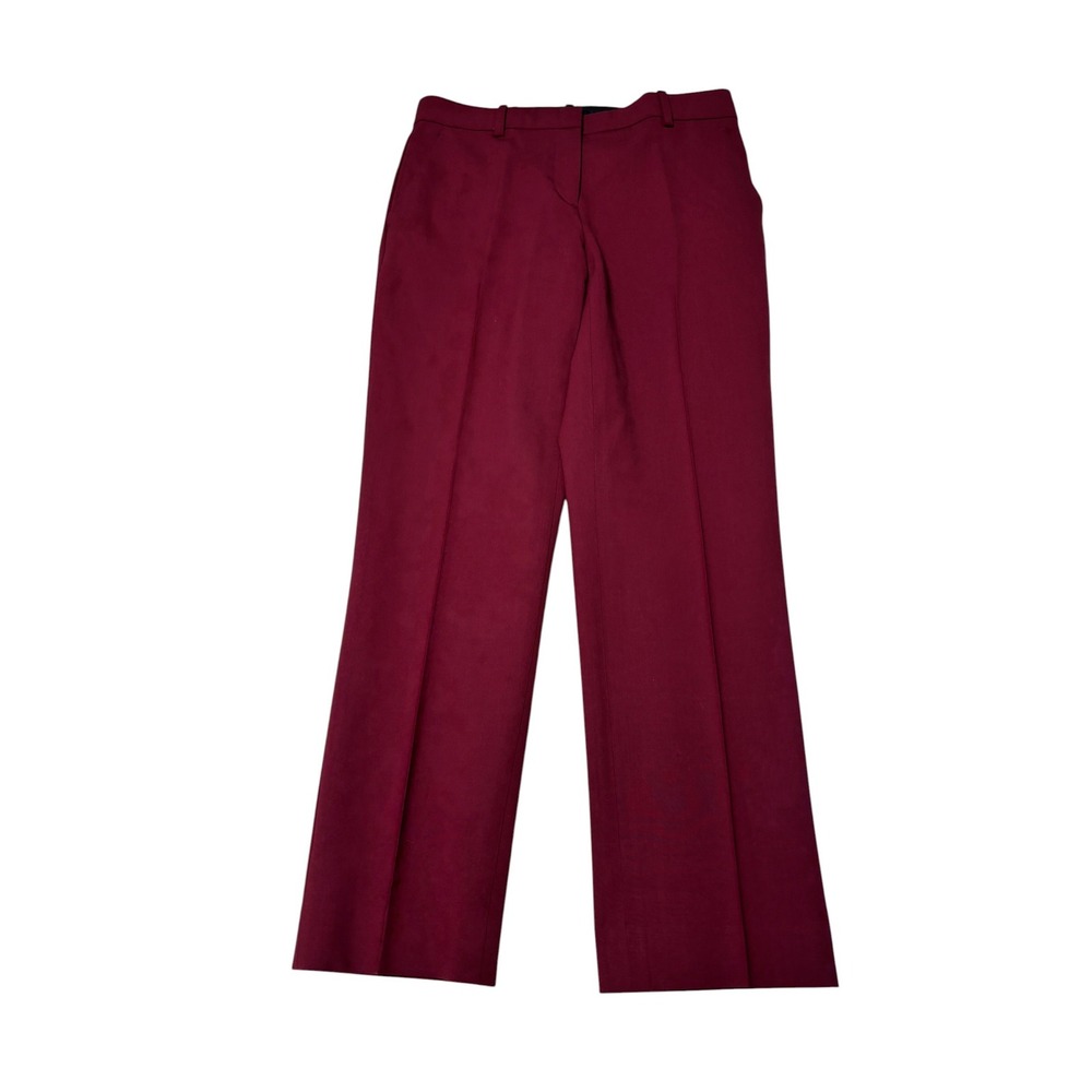 Theory Treeca 2 Classic Suit Pants Burgundy Virgin Wool Blend Womens 0 W28 L26